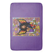 (昆虫)オオカバマダラ、モナークバタフライフェアリーパープルフローラ バスマット (正面縦)