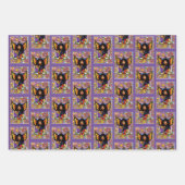 (昆虫)オオカバマダラ、モナークバタフライフェアリーパープルフローラ ラッピングペーパーシート (正面3)