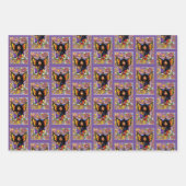 (昆虫)オオカバマダラ、モナークバタフライフェアリーパープルフローラ ラッピングペーパーシート (正面2)