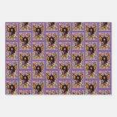 (昆虫)オオカバマダラ、モナークバタフライフェアリーパープルフローラ ラッピングペーパーシート (正面)