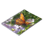 (昆虫)オオカバマダラ、モナークバタフライフォトパープルフラワー自然 ノートブック (左側)