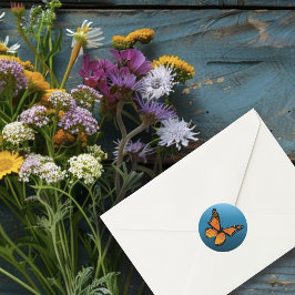 （昆虫）オオカバマダラ、モナークバタフライブグラデーションルー ラウンドシール