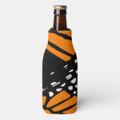（昆虫）オオカバマダラ、モナークバタフライブラック – ホワイト – オレンジ適合 ボトルクーラー (ボトル正面)