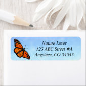 (昆虫)オオカバマダラ、モナークバタフライブルースカイ住所 シール (インサイチュ)