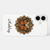 （昆虫）オオカバマダラ、モナークバタフライマンダラフォンケース Case-Mate iPhoneケース (裏面 (横))