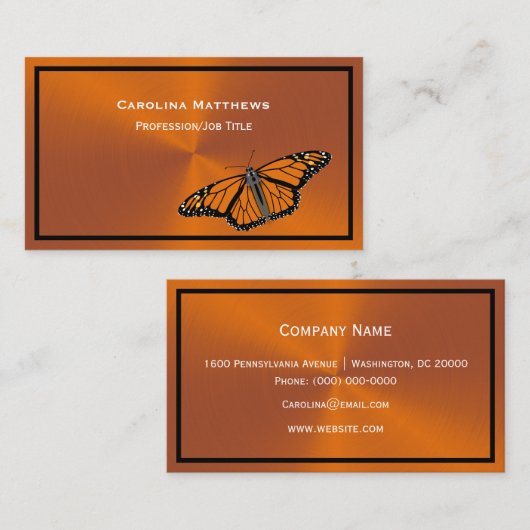 (昆虫)オオカバマダラ、モナークバタフライミニマリスト 名刺 (正面/裏面)