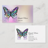 （昆虫）オオカバマダラ、モナークバタフライライフコーチホログラフィック 名刺 (正面/裏面)