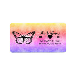 （昆虫）オオカバマダラ、モナークバタフライレインボー住所 シール