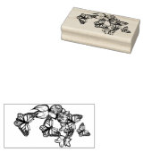 （昆虫）オオカバマダラ、モナークバタフライレッドクローバー自然 ラバースタンプ (押印)