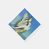 (昆虫)オオカバマダラ、モナークバタフライレッドヘアヴィンテージ妖精 スタンダードカクテルナプキン (角)