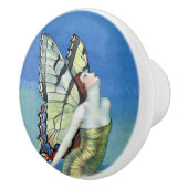 （昆虫）オオカバマダラ、モナークバタフライレッドヘアヴィンテージ妖精 セラミックノブ (右)