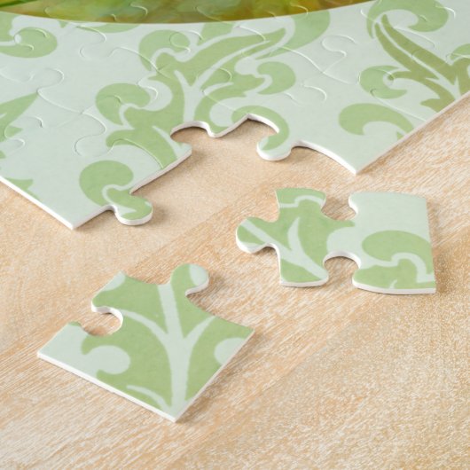 (昆虫)オオカバマダラ、モナークバタフライワイルドフラワーパターン(の模様が)あるパズル ジグソーパズル (側面)