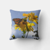 （昆虫）オオカバマダラ、モナークバタフラインサンフラワーズ装飾用クッション クッション (裏面)