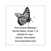 (昆虫)オオカバマダラ、モナークバタフライ先住民ミルクウィード種子 ラバースタンプ (インプリント)
