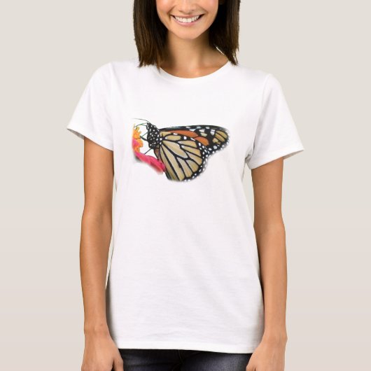 (昆虫)オオカバマダラ、モナークバタフライ写真 Tシャツ (正面)