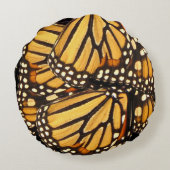 (昆虫)オオカバマダラ、モナークバタフライ抽象芸術装飾用クッション ラウンドクッション (裏面)
