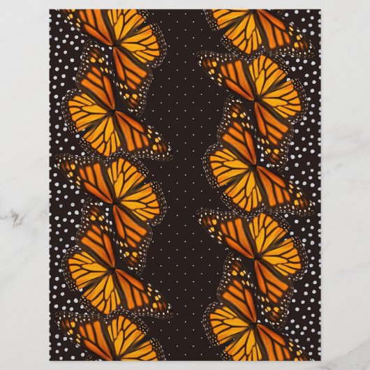 （昆虫）オオカバマダラ、モナークバタフライ点々のあるスイスアーツ&クラフト紙 (正面)