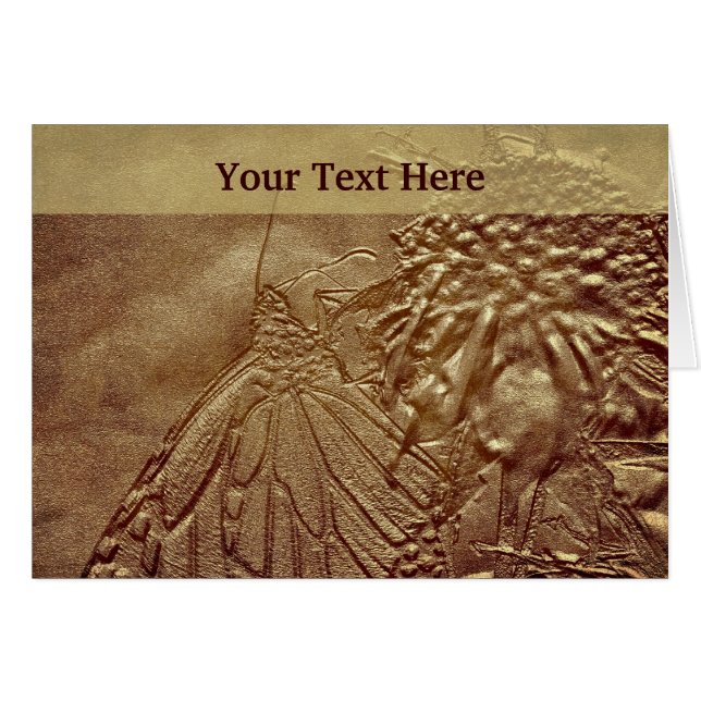 （昆虫）オオカバマダラ、モナークバタフライ自然アートフォトカード (正面横)