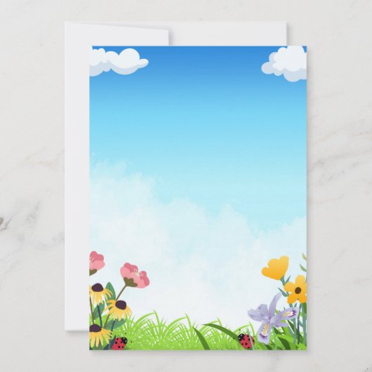 (昆虫)オオカバマダラ、モナークバタフライ誕生日招待状 招待状 (裏面)