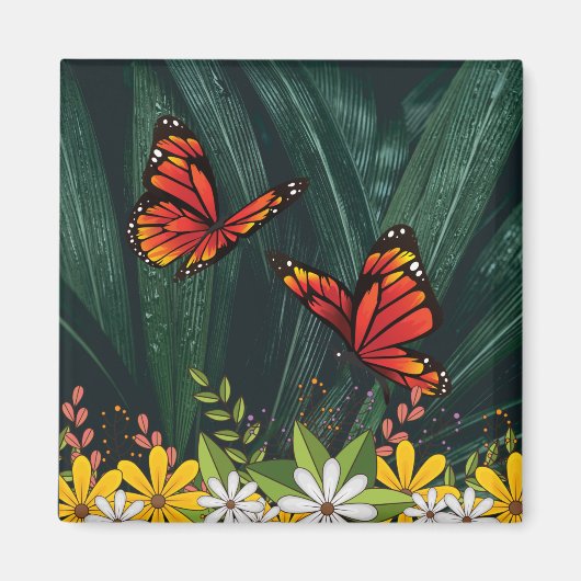 （昆虫）オオカバマダラ、モナークバタフライ2月6_21 マグネット (正面)