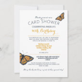 (昆虫)オオカバマダラ、モナークバタフライ70番目の誕生日カードシャワー 招待状 (正面)