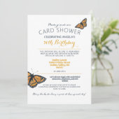 (昆虫)オオカバマダラ、モナークバタフライ70番目の誕生日カードシャワー 招待状 (スタンド正面)