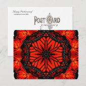 （昆虫）オオカバマダラ、モナークバタフライ&カリフォルニアポピー – はがき (正面/裏面)