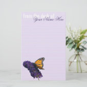 (昆虫)オオカバマダラ、モナークバタフライ 便箋 (スタンド正面)