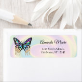 （昆虫）オオカバマダラ、モナークホログラフホイル翼モダンラベル ラベル (インサイチュ)