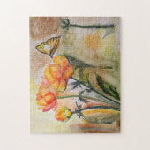 (昆虫)オオカバマダラ、モナーク美しい:水彩蝶 ジグソーパズル (縦)