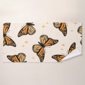 (昆虫)オオカバマダラ、モナーク蝶とのシームレスなパターン。コンテンプ バスタオル (バスタオル)