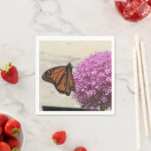 （昆虫）オオカバマダラ、モナーク蝶とオニオンフラワーナプキン スタンダードカクテルナプキン (インサイチュ)