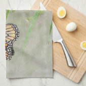 （昆虫）オオカバマダラ、モナーク蝶と毛虫 キッチンタオル (四つ折り)