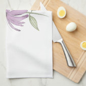 （昆虫）オオカバマダラ、モナーク蝶と紫色の円錐花 キッチンタオル (四つ折り)