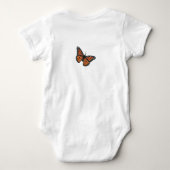 (昆虫)オオカバマダラ、モナーク蝶と紫色の円錐花 ベビーボディスーツ (裏面)