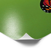 (昆虫)オオカバマダラ、モナーク蝶と花の緑の背景 フォトプリント (角)