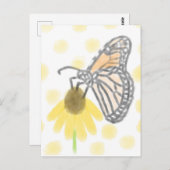 （昆虫）オオカバマダラ、モナーク蝶と黒い目スーザン ポストカード (正面/裏面)