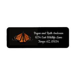 （昆虫）オオカバマダラ、モナーク蝶のオレンジの鍵 ラベル