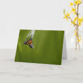 (昆虫)オオカバマダラ、モナーク蝶のグリーティ生まれングカード カード (黄色い花)