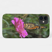 （昆虫）オオカバマダラ、モナーク蝶のピンクかわいらしの《植物》百日草の花 Case-Mate iPhoneケース (裏面(横))