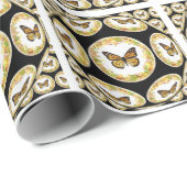 (昆虫)オオカバマダラ、モナーク蝶の大きなトートバッグのパターン ラッピングペーパー (ロールコーナー)