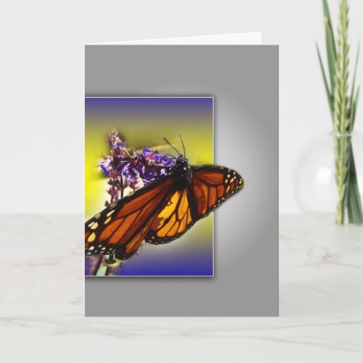 （昆虫）オオカバマダラ、モナーク蝶の挨拶 カード (正面)