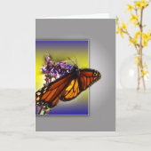 （昆虫）オオカバマダラ、モナーク蝶の挨拶 カード (黄色い花)