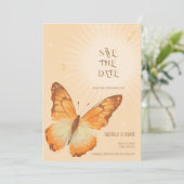 (昆虫)オオカバマダラ、モナーク蝶の水の色の結婚式の日付を保存 セーブザデート (スタンド正面)