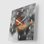 (昆虫)オオカバマダラ、モナーク蝶の白黒自然 スクエア壁時計 (傾斜)