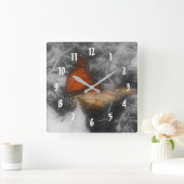 (昆虫)オオカバマダラ、モナーク蝶の白黒自然 スクエア壁時計 (ホーム)