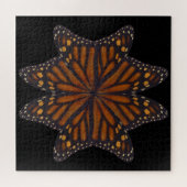 （昆虫）オオカバマダラ、モナーク蝶の羽の円形パターン ジグソーパズル (横)