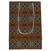 (昆虫)オオカバマダラ、モナーク蝶の羽クローズアップ反復パターン ミディアムペーパーバッグ (裏面)