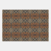 (昆虫)オオカバマダラ、モナーク蝶の羽クローズアップ反復パターン ラッピングペーパーシート (正面2)