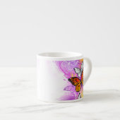 (昆虫)オオカバマダラ、モナーク蝶の背景(紫) エスプレッソカップ (正面右)